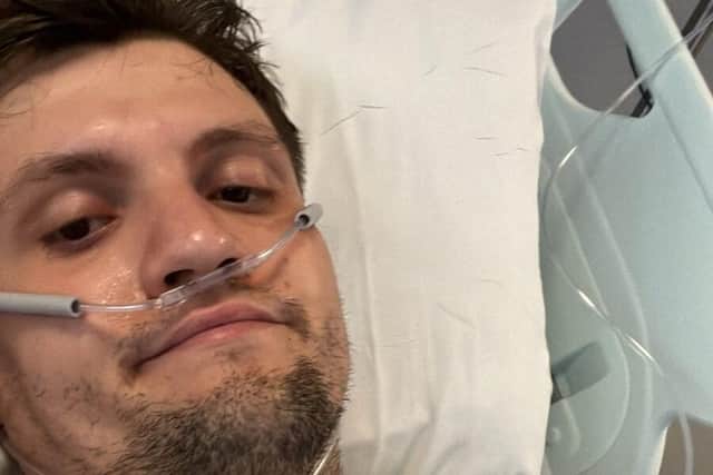 Mr Sam after the accident.
