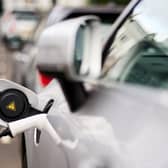 A Volvo car being charged using a Ubitricity lampost EV charging point, London. Picture date: Friday March 5, 2021.
