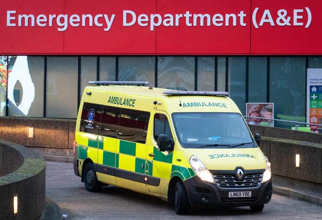 File photo dated 06/01/22 of an ambulance outside a Accident and Emergency Department. The head of the NHS has told hospitals to prepare public health campaigns to help "minimise" pressure on A and E departments over the winter. Issue date: Saturday August 20, 2022.