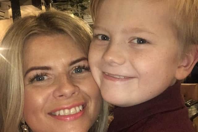 George Fox, who died aged 13 from a glioblastoma in 2022, pictured with his mum Louise in 2018