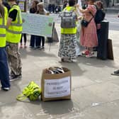 Stewards briefing ahead of the last london protest