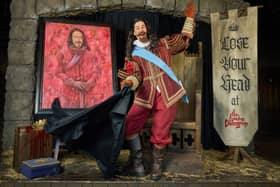 A Charles I lookalike unveils the spoof portrait commissioned in celebration of the new show