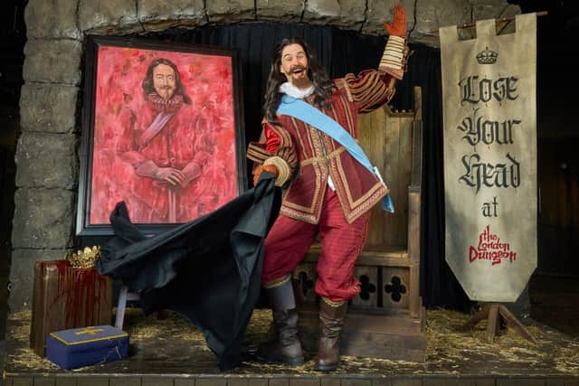 A Charles I lookalike unveils the spoof portrait commissioned in celebration of the new show