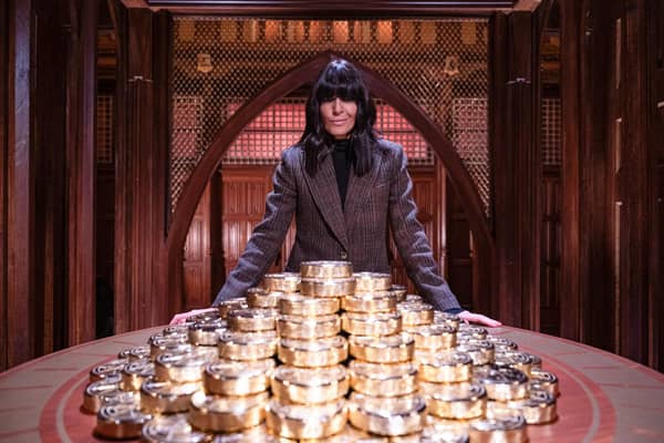 The Traitors III Claudia Winkleman has been slaying it in style in 'haute country' wardrobe of tweeds and knits mixed with gothic glamour. Picture BBC / Studio Lambert / Euan Cherry