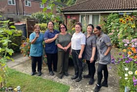 Nicola Berry, Capwell Grange Home Manager (centre), with her Wellbeing Coordinator and carers.
