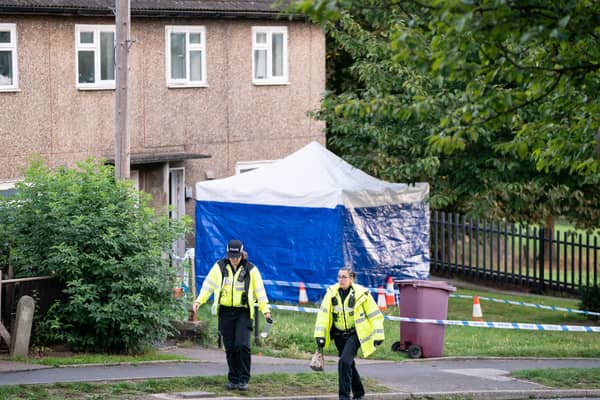 File photo dated 20/09/2021 of the scene in Chandos Crescent, Killamarsh, near Sheffield, where the bodies of John Paul Bennett, 13, Lacey Bennett, 11, their mother Terri Harris, 35, and Lacey's friend Connie Gent, 11, were discovered at a property. A series of "very stark" failures by the Probation Service contributed to the murders of a mother and three children by Damien Bendall, a coroner has concluded. Peter Nieto, the senior coroner for Derby and Derbyshire, said that while Bendall bore "primary responsibility" for the "brutal and savage" murders of Terri Harris, John Paul Bennett, Lacey Bennett and Connie Gent, there were "several very stark acts or omissions" by both the Probation Service and individuals that "accumulatively" contributed to the deaths. Issue date: Monday October 23, 2023.