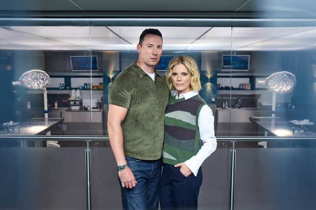 Emilia Fox as Dr. Nikki Alexander and David Caves as Jack Hodgson in Silent Witness.