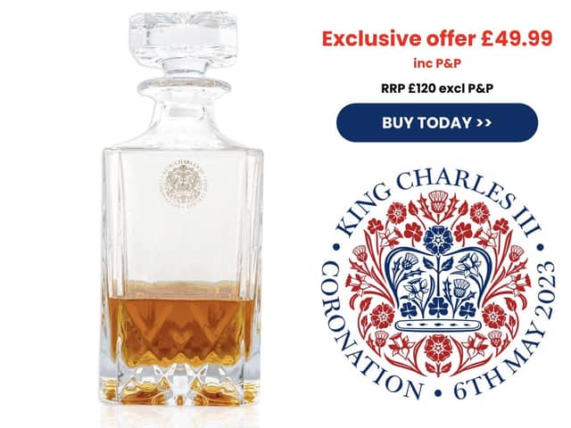 LIMITED EDITION: King Charles III commemorative crystal decanter with royal seal