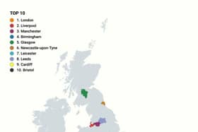 A map reveals the most luckiest UK cities.