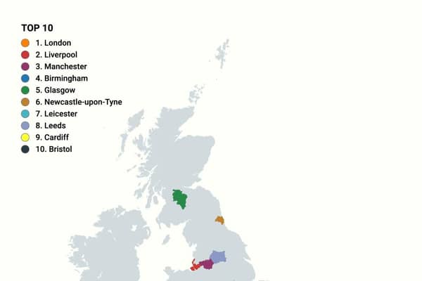 A map reveals the most luckiest UK cities.