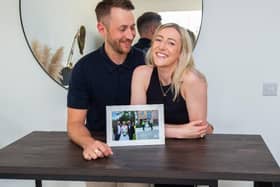 Newlyweds Adam and Jodie Davies in the new home they bought at Bellway’s Alkerden Heights.