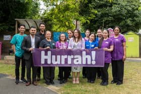 Team members celebrating after St Vincent's House was awarded a 'good' CQC rating