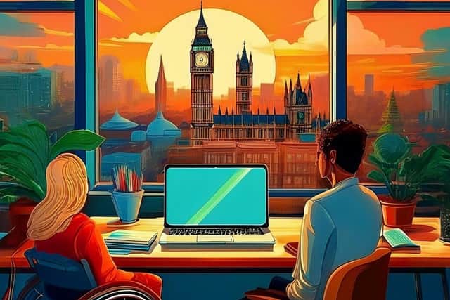 An image of London, created through Adobe Firefly