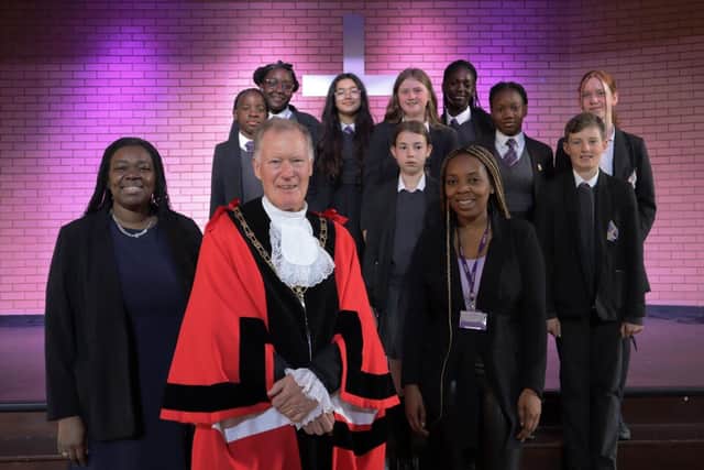 Mayor of Bromley with Bishop Justus Students.