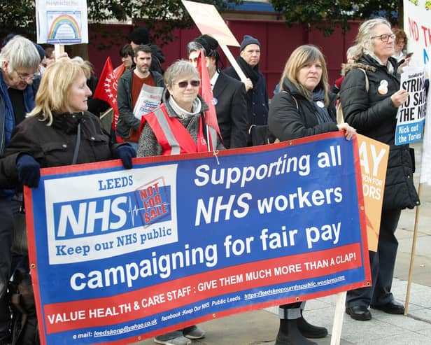 Thousands of campaigners and NHS workers have joined protests across England.