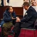 David Allen Head of Middlesex Freemasonry chats to a carer
