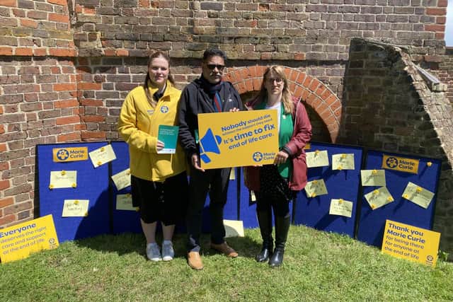 A representative of the Liberal Democrat candidate Fraser Coppin and staff from Marie Curie.