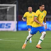 Lucas Paqueta of Brazil in action during the international friendly match between Japan and Brazil at National Stadium on June 6, 2022 in Tokyo, Japan. (Photo by Kenta Harada/Getty Images)