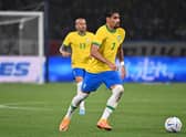 Lucas Paqueta of Brazil in action during the international friendly match between Japan and Brazil at National Stadium on June 6, 2022 in Tokyo, Japan. (Photo by Kenta Harada/Getty Images)