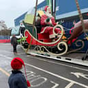 Father Christmas at Vanguard Storage before taking flight
