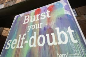 BACP 'Burst your self-doubt' art installation.