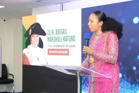 The Lord Mayor of Leeds, Councillor Abigail Marshall Katung, delivering a keynote speech at the Safeguarding Training for Parents in Faith Communities, held at Winners Chapel International, Leeds.