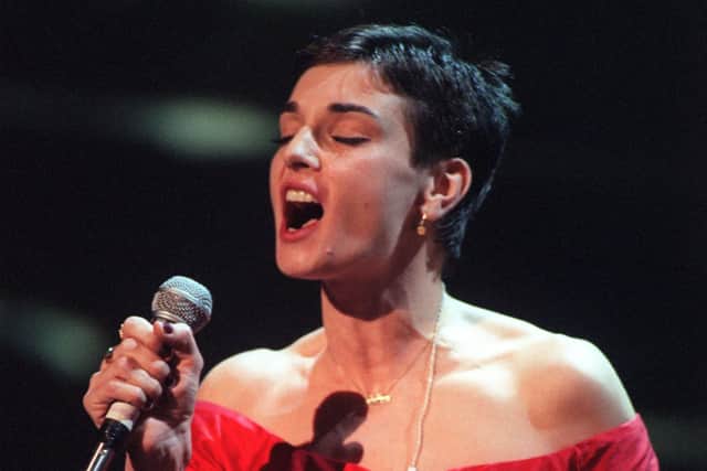 Irish singer Sinead O’Connor performs during ‘Here There and Everywhere - a Concert for Linda McCartney’ at London’s Royal Albert Hall. The funeral of the late singer is to be held on Tuesday. Photo by Sean Dempsey/PA Wire