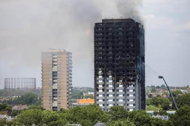 Grenfell Tower after the devastating fire in 2017. Image: Press Association.