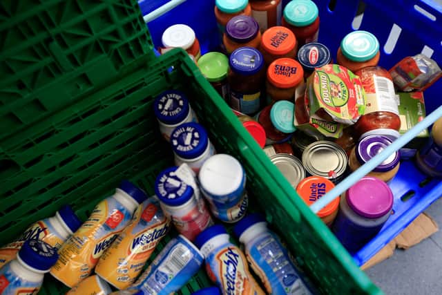Stocks of food at the Trussell Trust Brent Foodbank, Neasden, London.
