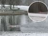 Shocking footage captures UK man swimming in lake during freezing snow storm