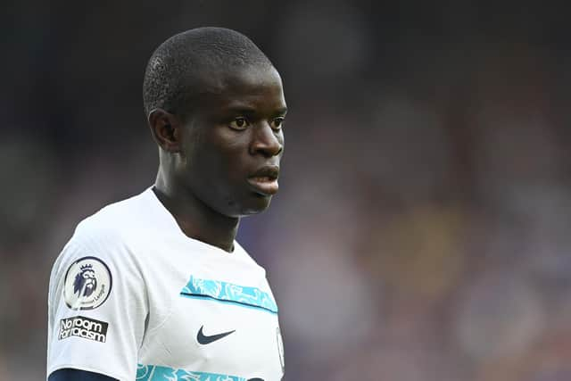 LIVERPOOL, ENGLAND - AUGUST 06: Ngolo Kante of Chelsea in action during the Premier League match between Everton FC and Chelsea FC at Goodison Park on August 06, 2022 in Liverpool, England. (Photo by Michael Regan/Getty Images)