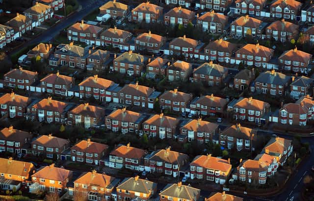 Aerial view of houses in Newcastle.