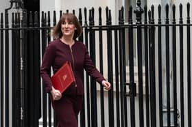 Britain's Chancellor of the Exchequer, Rachel Reeves, leaves 11, Downing Street to deliver her Spring Statement to Parliament on March 26, 2025.