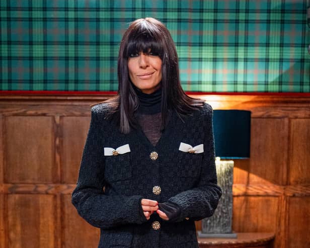 The Traitors Claudia Winkleman does country meets gothic glam in this cardigan by Self Portrait. Picture: BBC / Studio Lambert, Euan Cherry