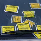 File photo dated 29/12/17 of parking notice fixed penalties attached to the windscreen of a car, as drivers have been hit by a 50% increase in the number of parking tickets issued by private companies.