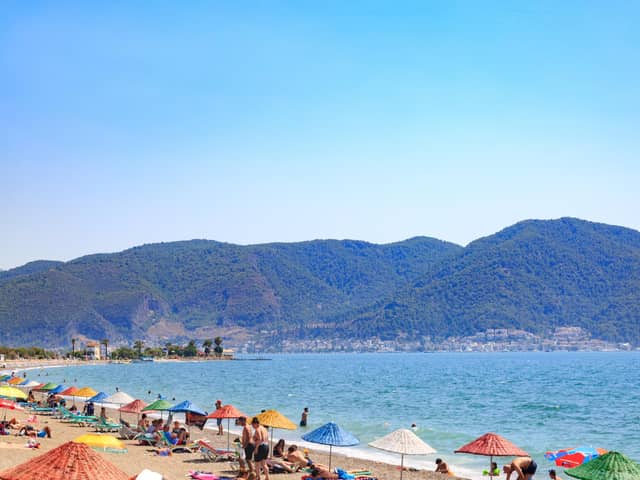 Calis beach near the centre of Fethiye city in Mugla, Turkey.