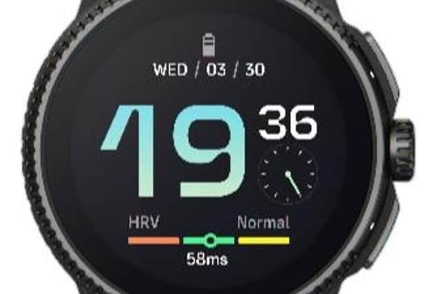 The Race's neat circular watch face boasts a crystal clear high resolution 1.43-inch AMOLED display. Image: Suunto
