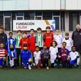 Team photo at LALIGA x Bloomsbury Football event in London.