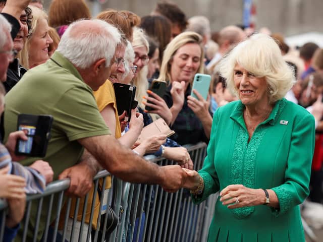 Queen Camilla meets wellwishers as she visits Enniskillen Castle