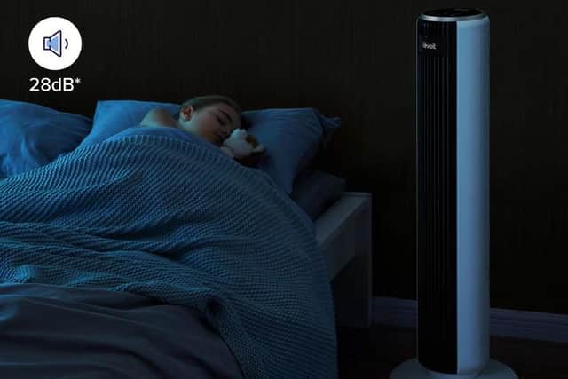 The Levoit Tower Fan is as low as 28db for comfortable sleeping