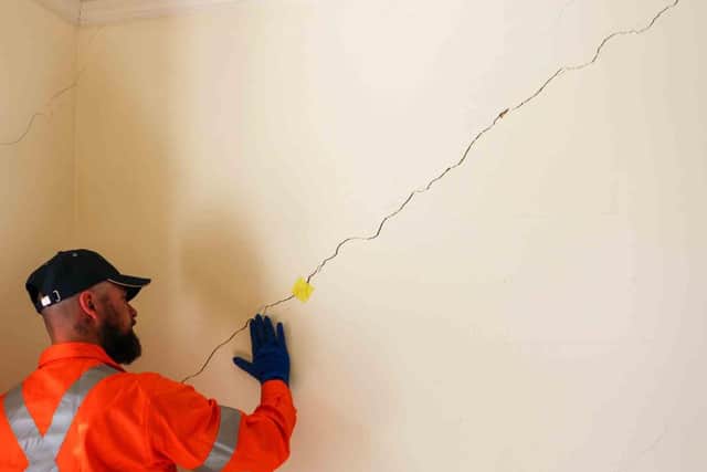 Subsidence in the walls of a property