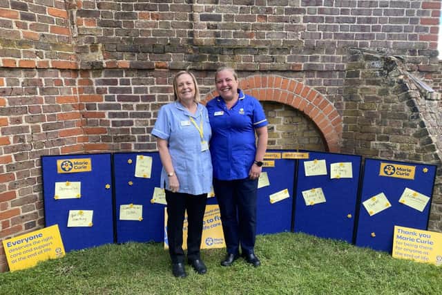 Marie Curie Nurses Lisa Roffey and Debbie Marsh.