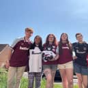 Six friends will be walking the entire length of the Jubilee Line on June 9 to raise money for Spinal Research. From left, Matt Ambrosini, Jenny Edwards, Rhi Greatwood, Kate Lawrence, Teddy Langfield and Keira Beech
