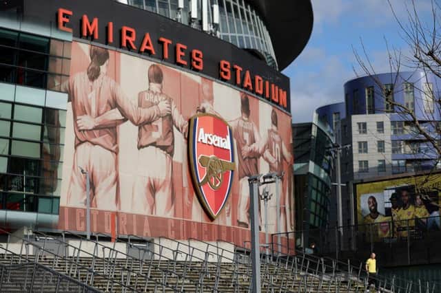 A general view is pictured of the Emirates Stadium in London.