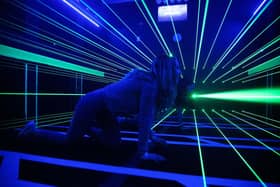 Trench at Activate is a triple-threat treat, featuring a laser maze, glowing targets, and beam blasters. Groups have to accurately shoot targets on the opposite wall then quickly army crawl through the laser beams below to victory.