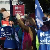 Nurses on strike at the Ulster Hospital during the last walkout two years ago