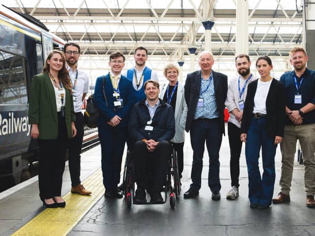 Guests and collaborators celebrate the travel BSL launch at London Waterloo.