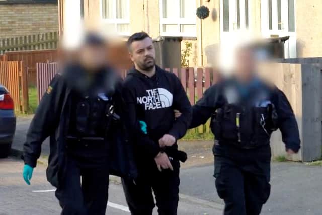 A video grabs captures the moment police took down the main players of an Albanian gang that had been pumping class