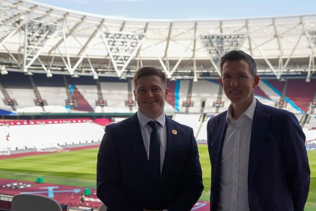 (L-R) DS Joshua Palmer and CEO of West Ham United Foundation, Joseph Lyons