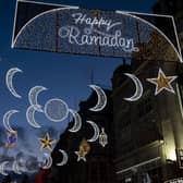 Lights to celebrate the start of Ramadan. PIC: Aaron Chown/PA Wire
